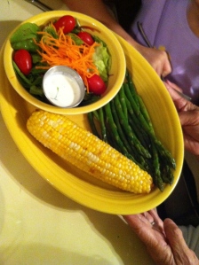 Corn Green Beans and Salad